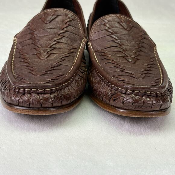 Cole Haan Air Tremont Venetian Loafer Brown Woven Leather Slip On Shoe Mens 8 - Picture 4 of 16